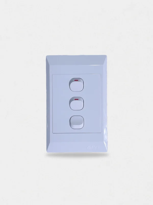 Aiyi 3 Lever switch 2x4 white AIYI 3 Lever Switch 2x4 White